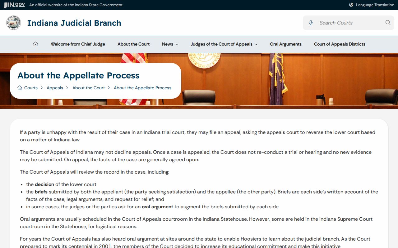 Delphi court docket appeal path through Indiana appellate courts