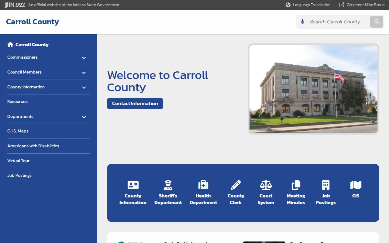 Official Carroll County profile and courthouse information