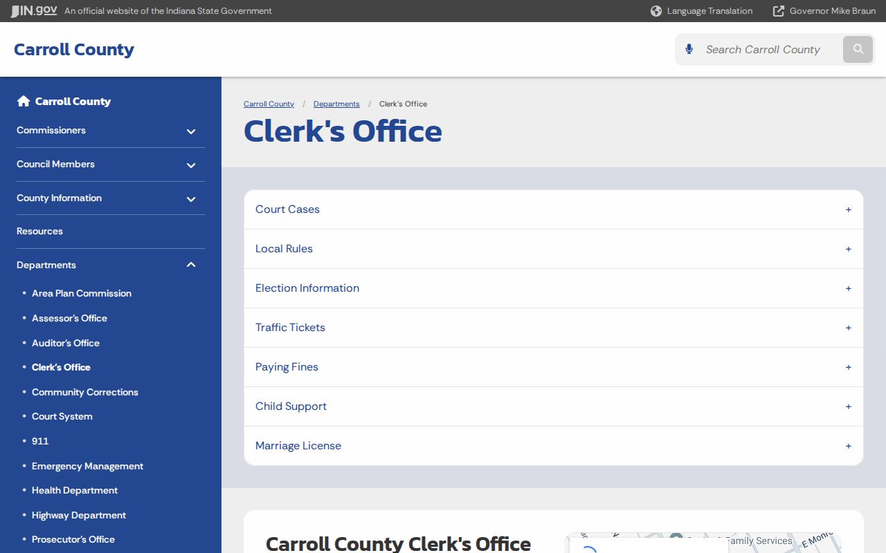 Carroll County Clerk traffic ticket and payment instructions